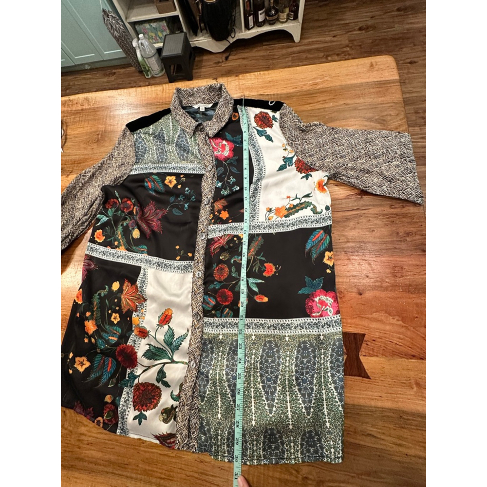 Women's JOHN MARK Patchwork Floral Button Down Sh… - image 8